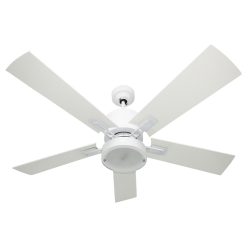 Ventilador de Techo Seventeen Blanco con Plafón Cosmos LED y Palas de Maderas Laqueadas Blancas
