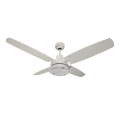 Ventilador de techo Barcelona Blanco con Plafón BC 27 y Palas de Madera Laqueadas Blancas