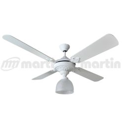 Ventilador de Techo Laurence Blanco con Capelina Fundición y Palas de Madera Laqueadas Blancas