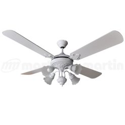 Ventilador de Techo Laurence Blanco con Araña 9808 y Palas de Madera Laqueadas Blancas