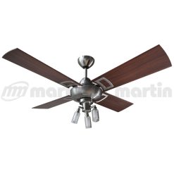 Ventilador de Techo Design Platil con Spot Silo y Palas de Madera Reversibles tono Cedro y Nogal