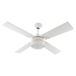 Ventilador de Techo Cosmos Blanco con Plafón Cosmos LED y Palas de Madera Laqueadas Blancas