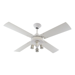 Ventilador de Techo Cosmos Blanco con Spot FLP y Palas de Madera Laqueadas Blancas