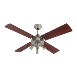 Ventilador de Techo Cosmos Platil con Spot María T/A y Palas de Madera Reversibles tonos Cedro y Roble