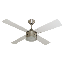 Ventilador de Techo Cosmos Platil con Plafon Cosmos LED y Palas de Madera Laqueada Blancas