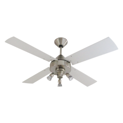 Ventilador de Techo Cosmos Platil con Spot Maria T/A y Palas de Madera Laqueadas Blancas