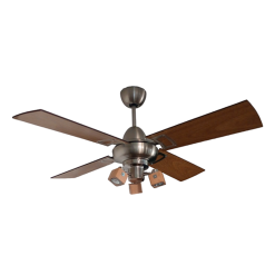 Ventilador de Techo Design Platil con Spot QU Platil y Palas de Madera Reversibles tonos Cedro y Roble