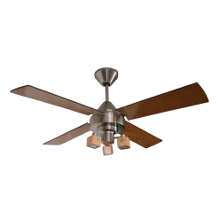 Ventilador de Techo Cosmos Platil con Spot QU Platil y Palas de Madera Reversibles tonos Cedro y Roble
