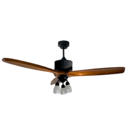 Ventilador de Techo Hemi Rattan con Spot Design con Palas de Madera Tono Algarrobo