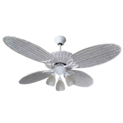 Ventilador de Techo Florencia Rattan Blanco con Spot Design