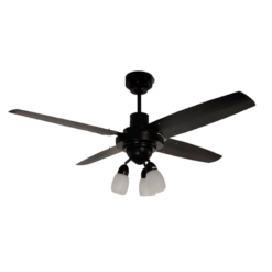 Ventilador de Techo Barcelona Negro con Spot Design y Palas Metálicas Negras