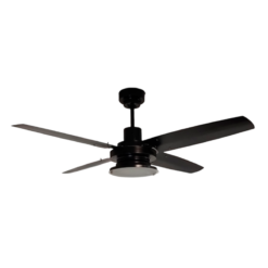 Ventilador de Techo Barcelona Negro con Plafón Manny y Palas Metálicas Negras