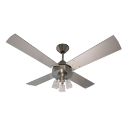 Ventilador de Techo Cosmos Platil con Spot G9 Cubeto y Palas de Madera Laqueada Gris