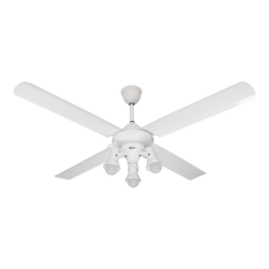 Ventilador de Techo Airplane con Spot Ruka x3 y Palas Metálicas Blancas