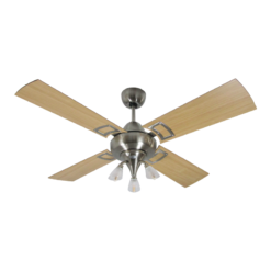 Ventilador de Techo Design Platil con Spot Mini Kala y Palas de Madera Reversibles tonos Cedro y Roble