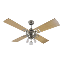 Ventilador de Techo Design Platil con Spot G9 Ovaleto y Palas de Madera Reversibles tonos Cedro y Roble