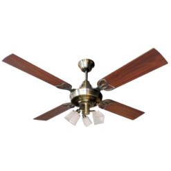 Ventilador de Techo Premium Antique con Spot Cubeto y Palas de Madera Reversibles tonos Cedro y Roble