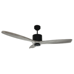 Ventilador de Techo Hemi Negro Texturado con Palas de Madera Grises