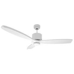 Ventilador de Techo Hemi Blanco Texturado con Palas de Madera Blancas