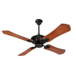 Ventilador de Techo Ibiza Negro con Palas de Madera Reversibles tonos Caoba y Wengue